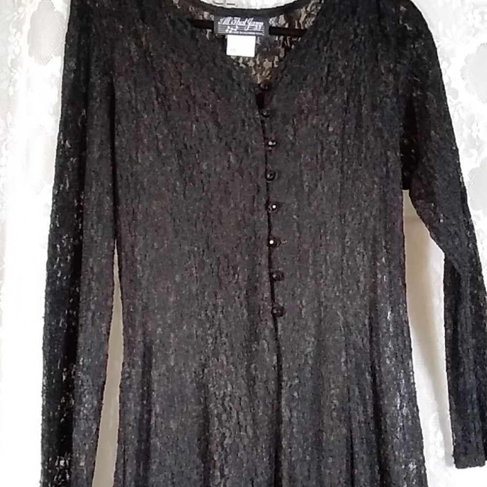 All That Jazz Made In California USA VTG Lace Corset Women Dress Size 13/14 - Picture 5 of 14